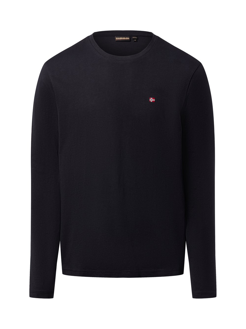 Napapijri Męska koszula z długim rękawem - Salis Mężczyźni Bawełna czarny jednolity, L