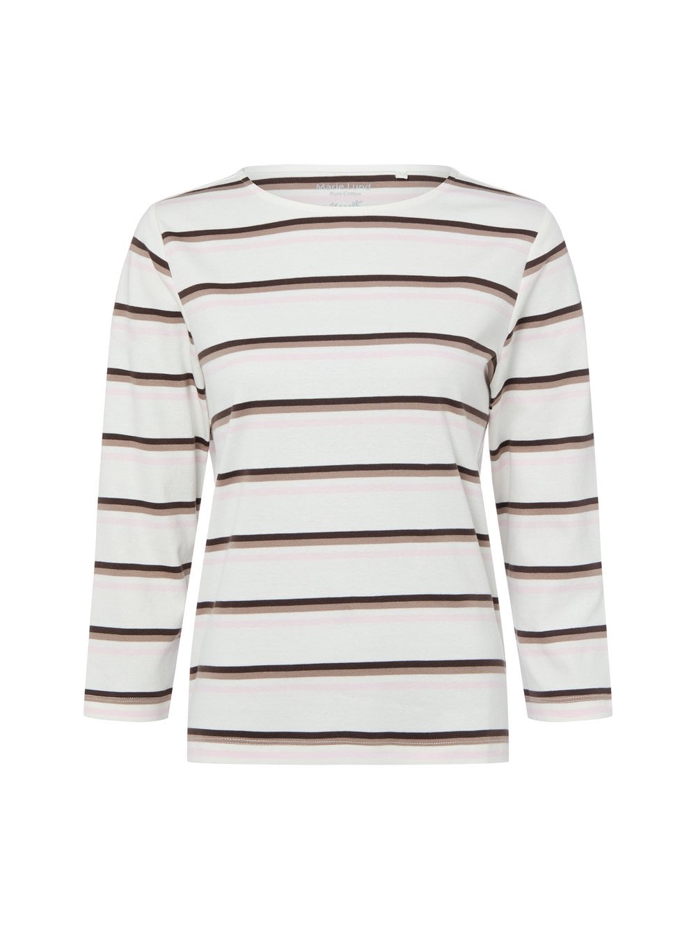 Marie Lund Koszula damska Kobiety Bawełna biały|brązowy|różowy w paski, XS