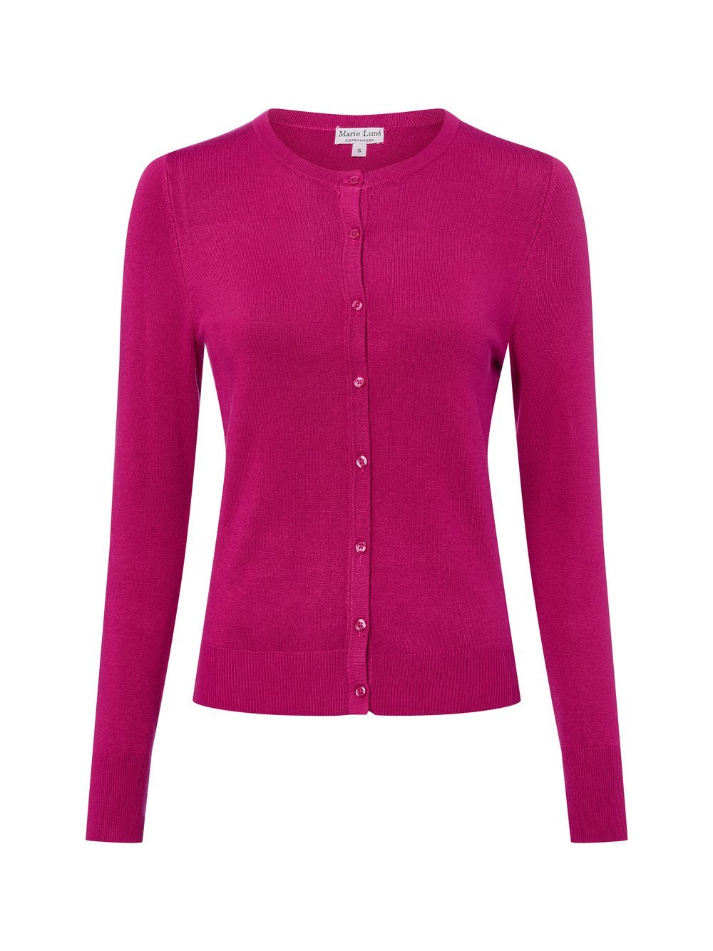 Marie Lund Kardigan damski Kobiety wyrazisty róż jednolity, L