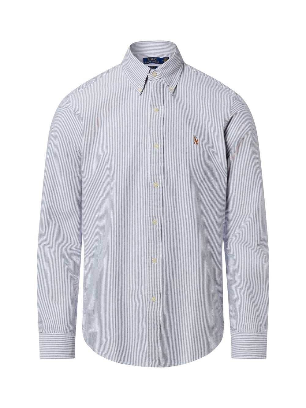 Polo Ralph Lauren Męska koszula bawełniana Mężczyźni Modern Fit Bawełna szary|biały w paski, L