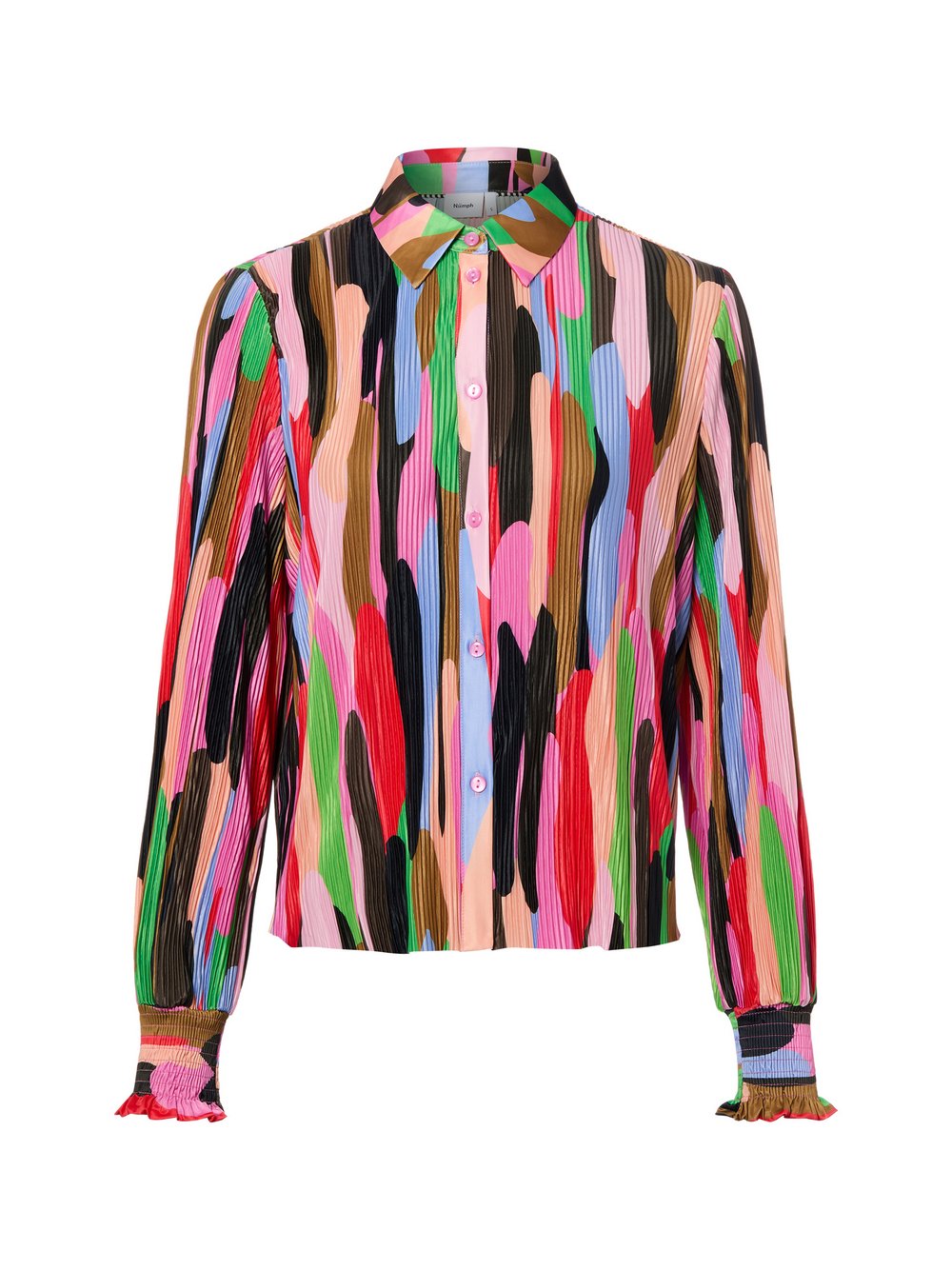 Nümph Damska bluzka koszulowa - Nuamara Kobiety różowy|wielokolorowy wzorzysty, XS