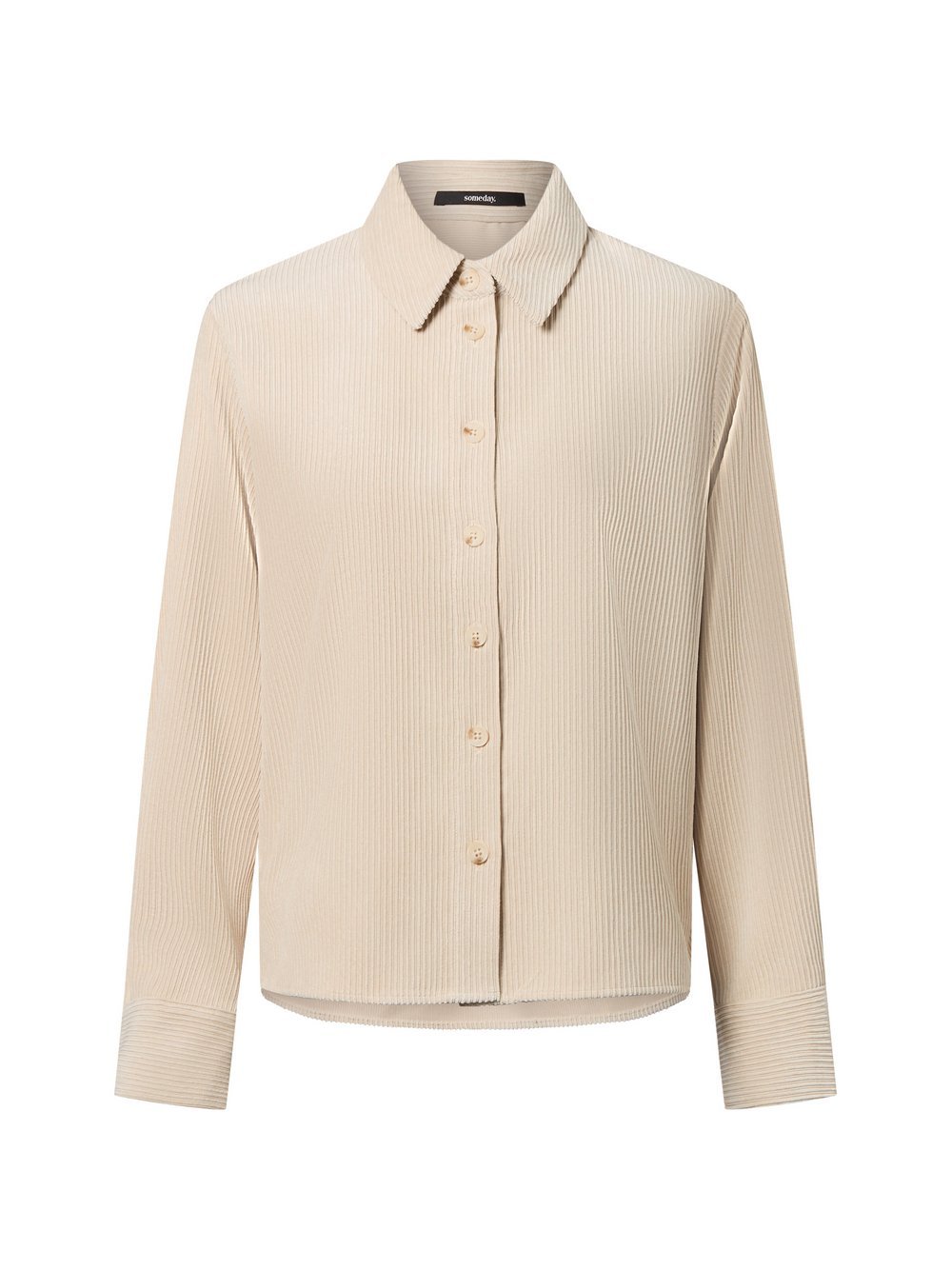 Someday Damska sztruksowa bluzka koszulowa - Zortney bold Kobiety Sztuczne włókno beżowy jednolity, 38