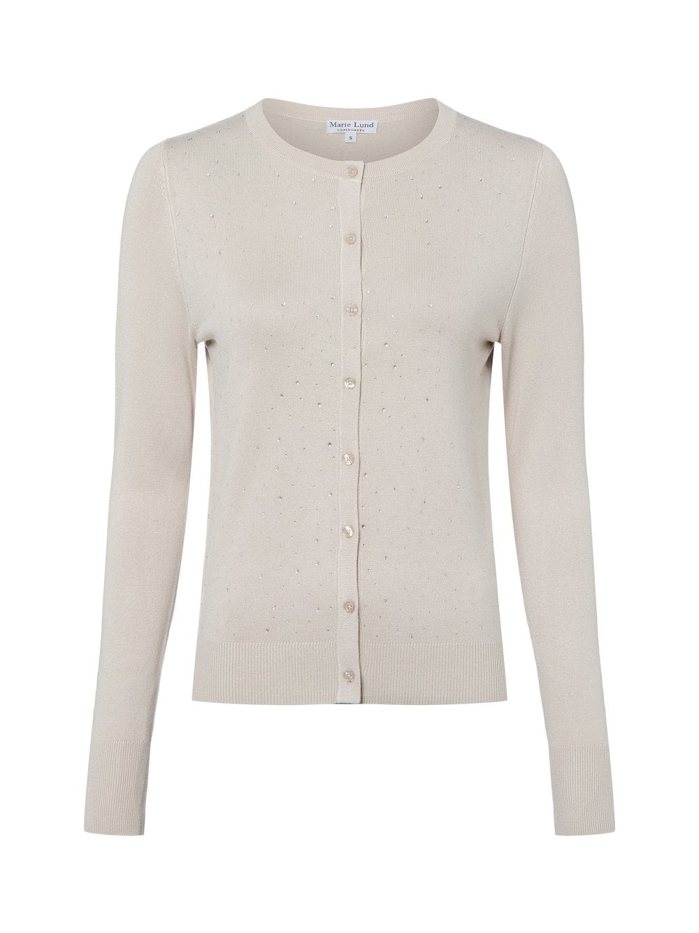 Marie Lund Kardigan damski Kobiety wiskoza beżowy|szary jednolity, XXL