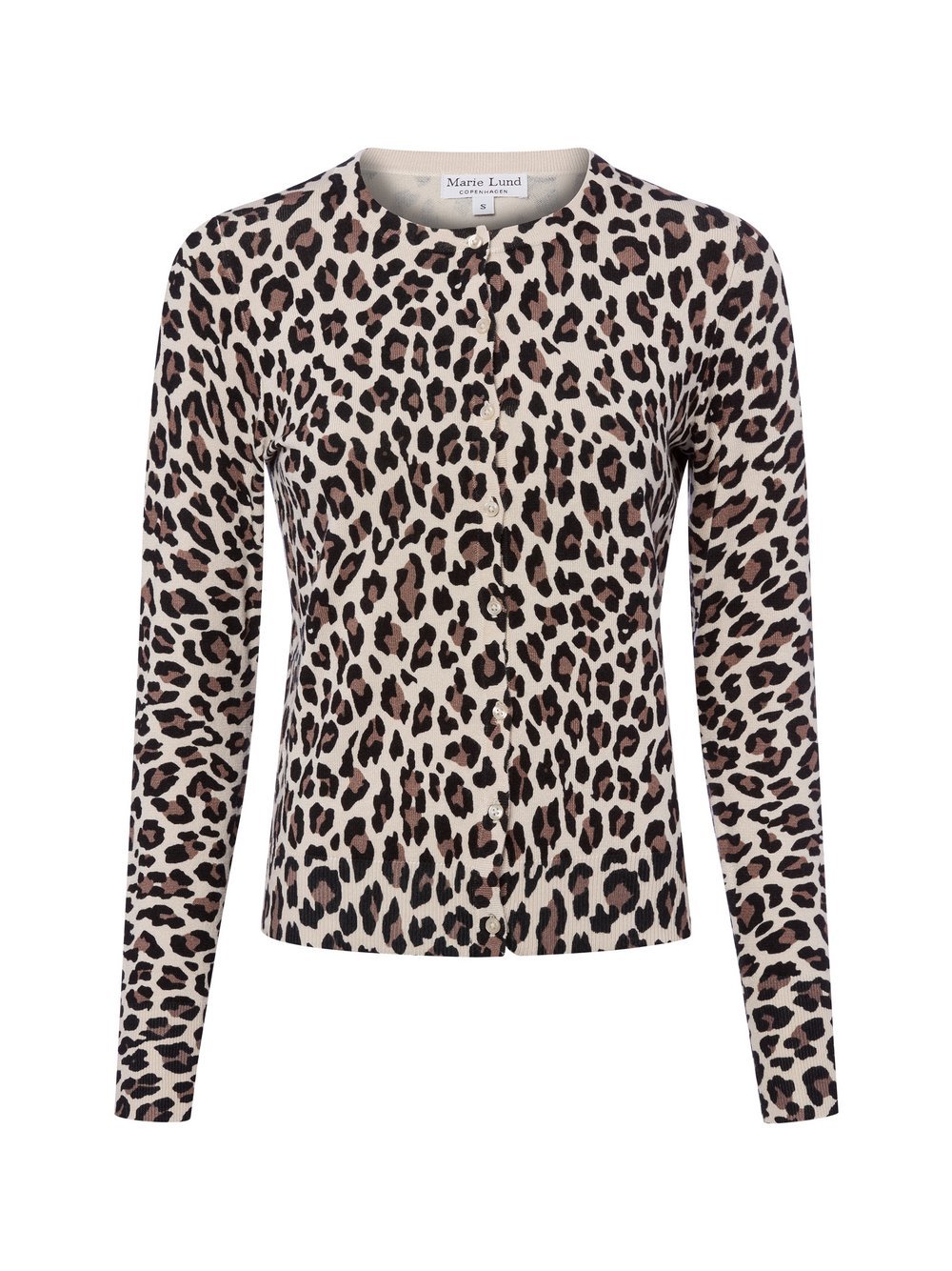 Marie Lund Kardigan damski Kobiety beżowy|brązowy wzorzysty, M