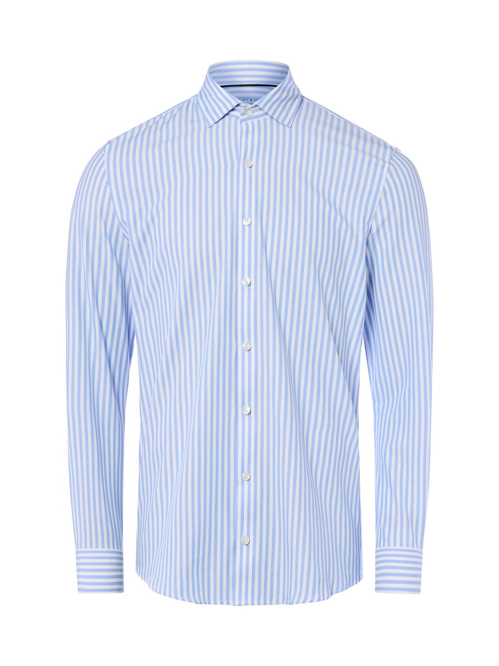 Finshley & Harding Męska koszula biznesowa Mężczyźni Super Slim Fit Bawełna niebieski|biały w paski, 41