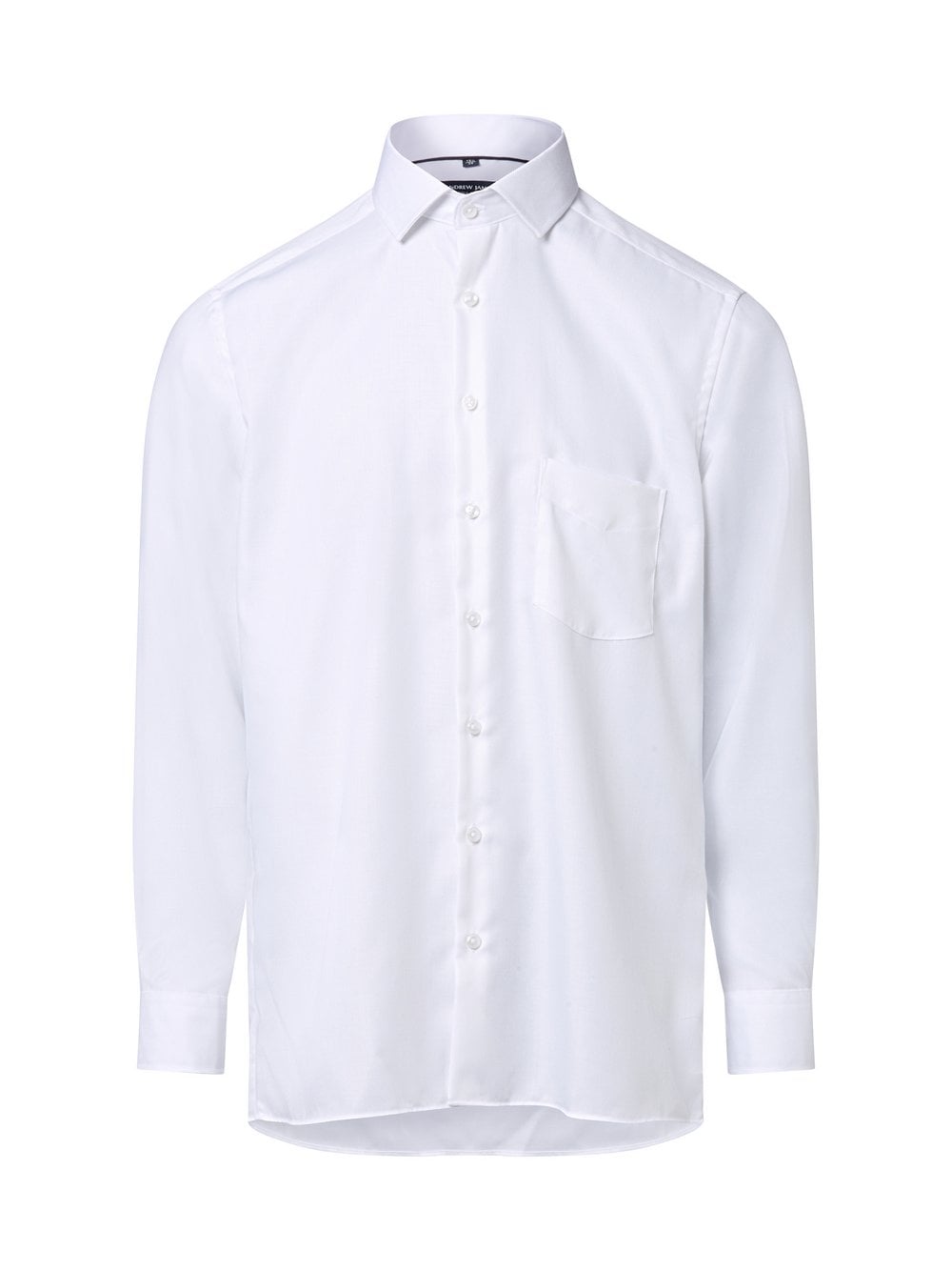 Andrew James Męska koszula biznesowa - non-iron Mężczyźni Regular Fit Bawełna biały wypukły wzór tkaniny, 43