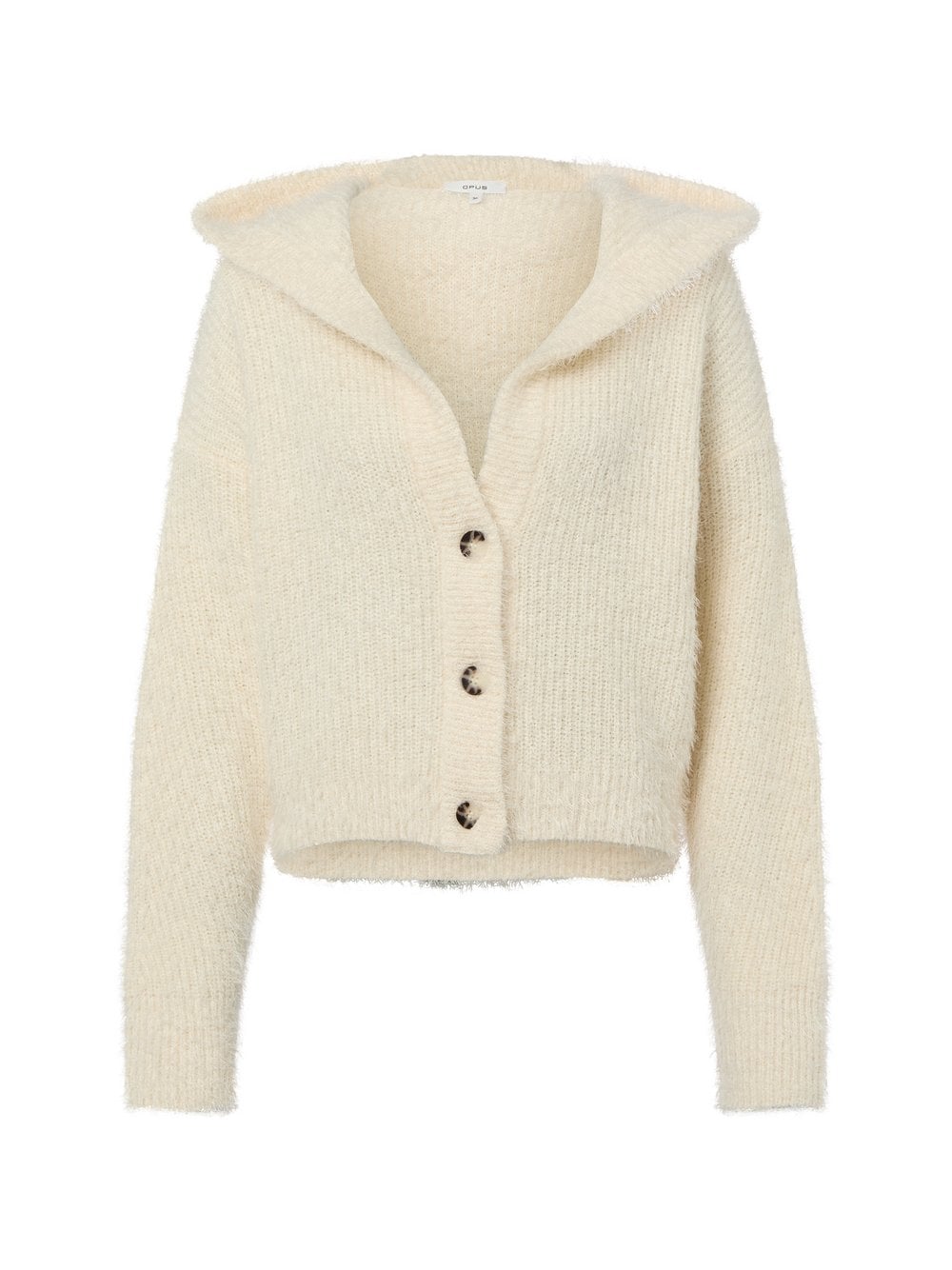 Opus Kardigan damski z wełną - Difanna Kobiety Sztuczne włókno beżowy jednolity, 38