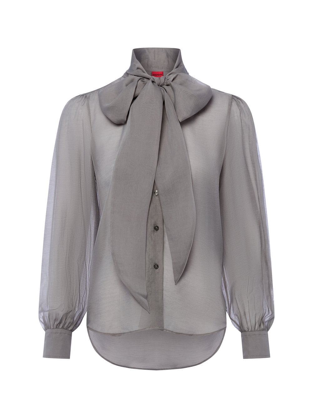 HUGO Rozkloszowana bluzka damska - Elegancka Kobiety szary jednolity, 38