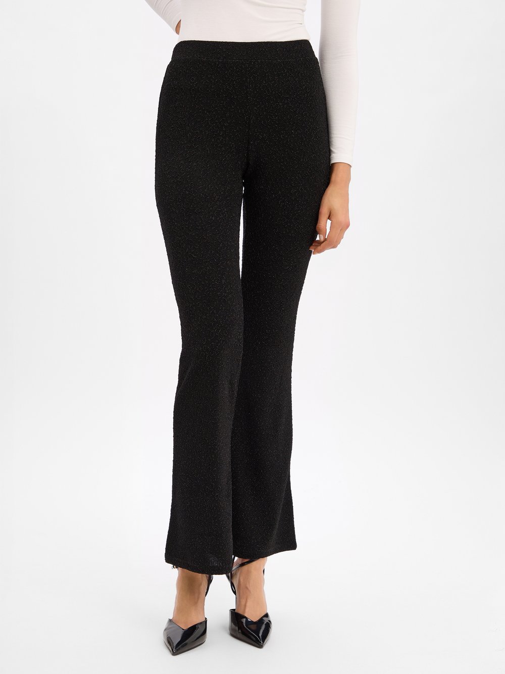 Noisy May Damskie spodnie materiałowe - NMGilly Pasa Kobiety Dżersej czarny jednolity, XL