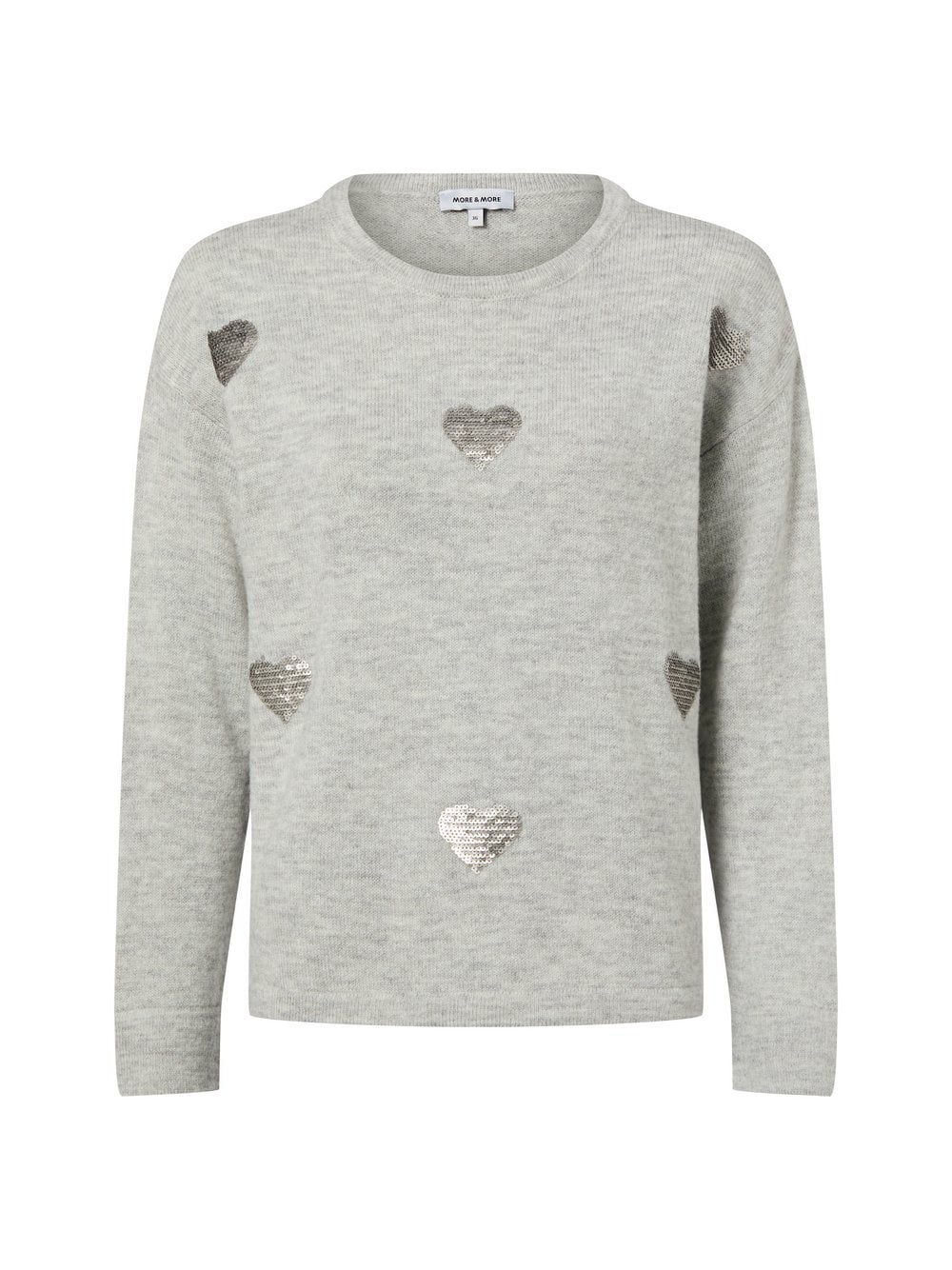 More & More Sweter damski z zawartością wełny Kobiety szary marmurkowy, 44