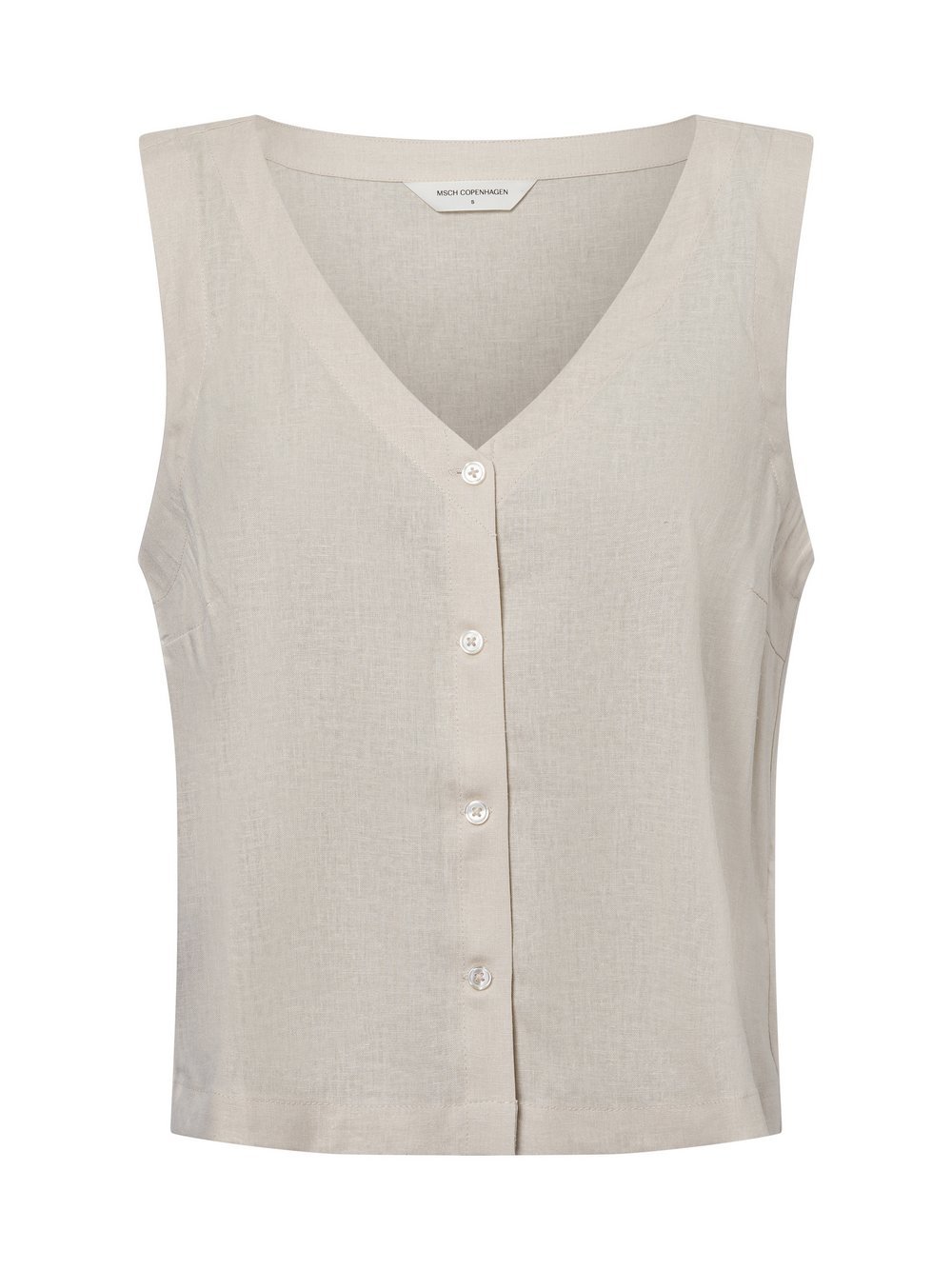 Msch Copenhagen Bluzka damska - MSCHRyan Conella Kobiety len beżowy jednolity, L