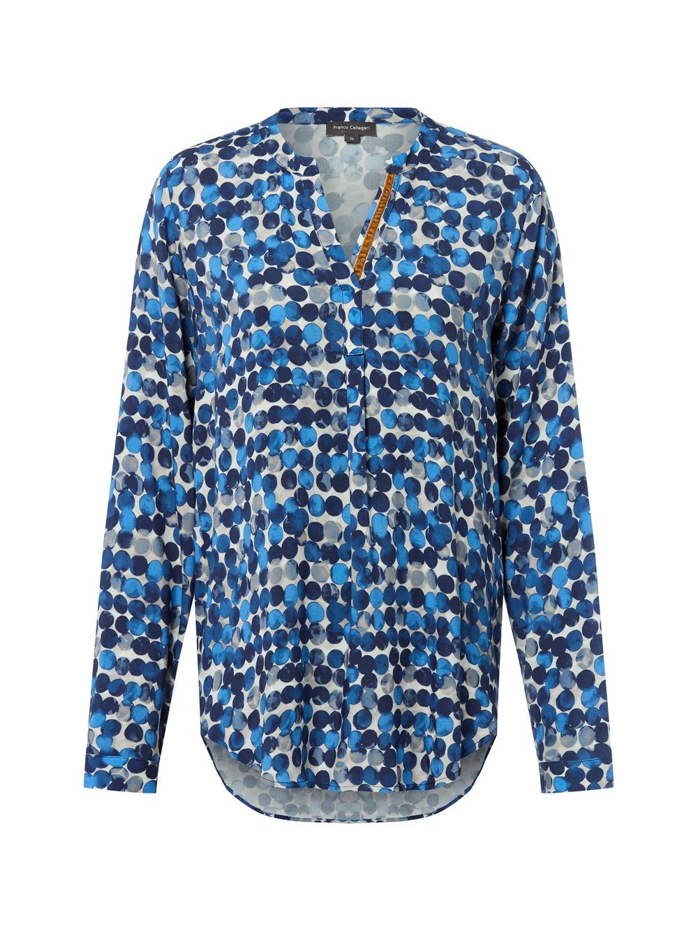 Franco Callegari Bluzka damska Kobiety wiskoza niebieski w kropki, 38