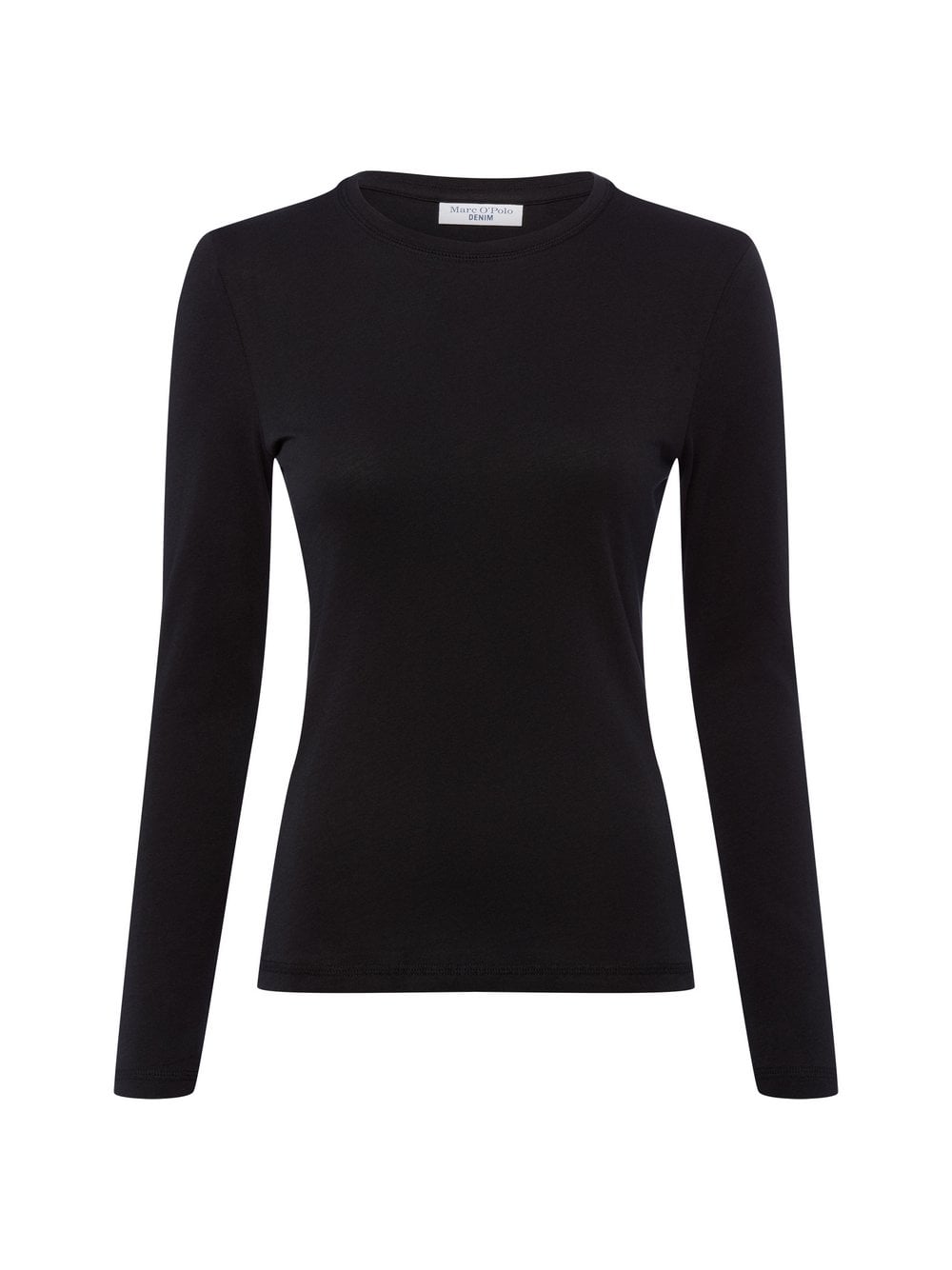 Marc O'Polo Denim Damska koszulka z długim rękawem Kobiety Bawełna czarny jednolity, XS