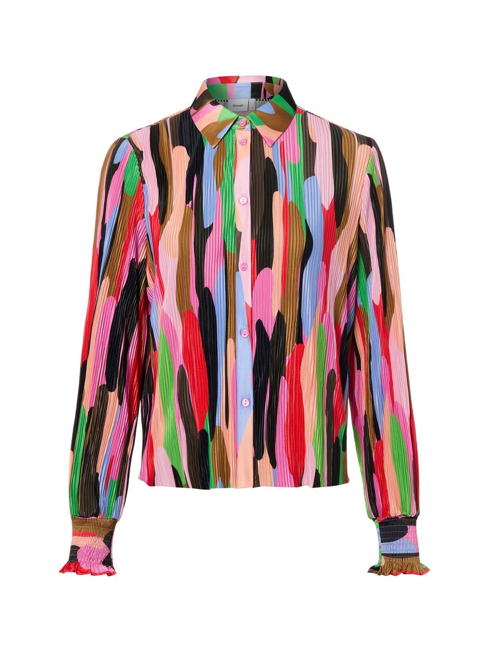 Nümph Damska bluzka koszulowa - Nuamara Kobiety różowy|wielokolorowy wzorzysty, XXL
