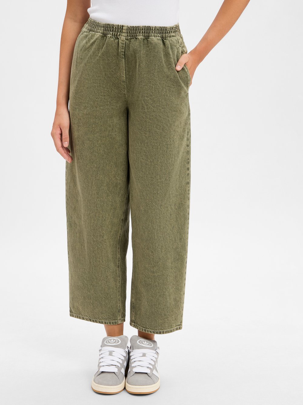 american vintage Dżinsy - Uzatown Kobiety Bawełna zielony marmurkowy, XS