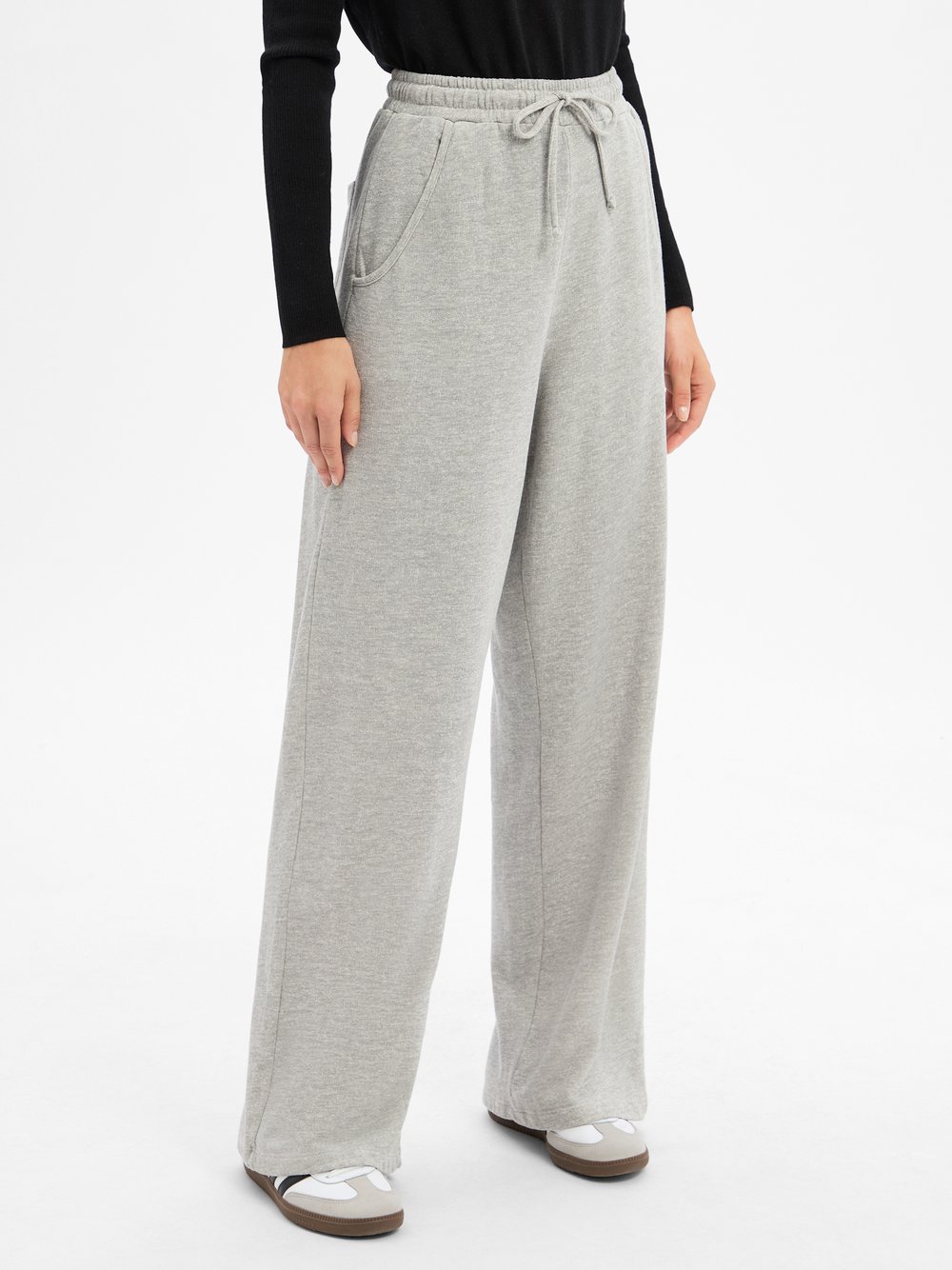 american vintage Damskie spodnie do biegania Kobiety Bawełna szary marmurkowy, S