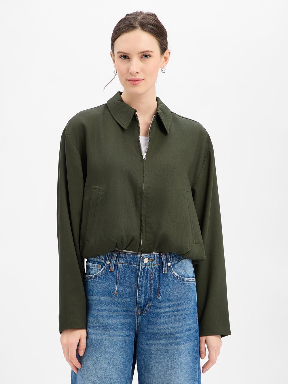 Msch Copenhagen Kurtka damska - MSCHEsterika Kobiety Sztuczne włókno zielony jednolity, M/L