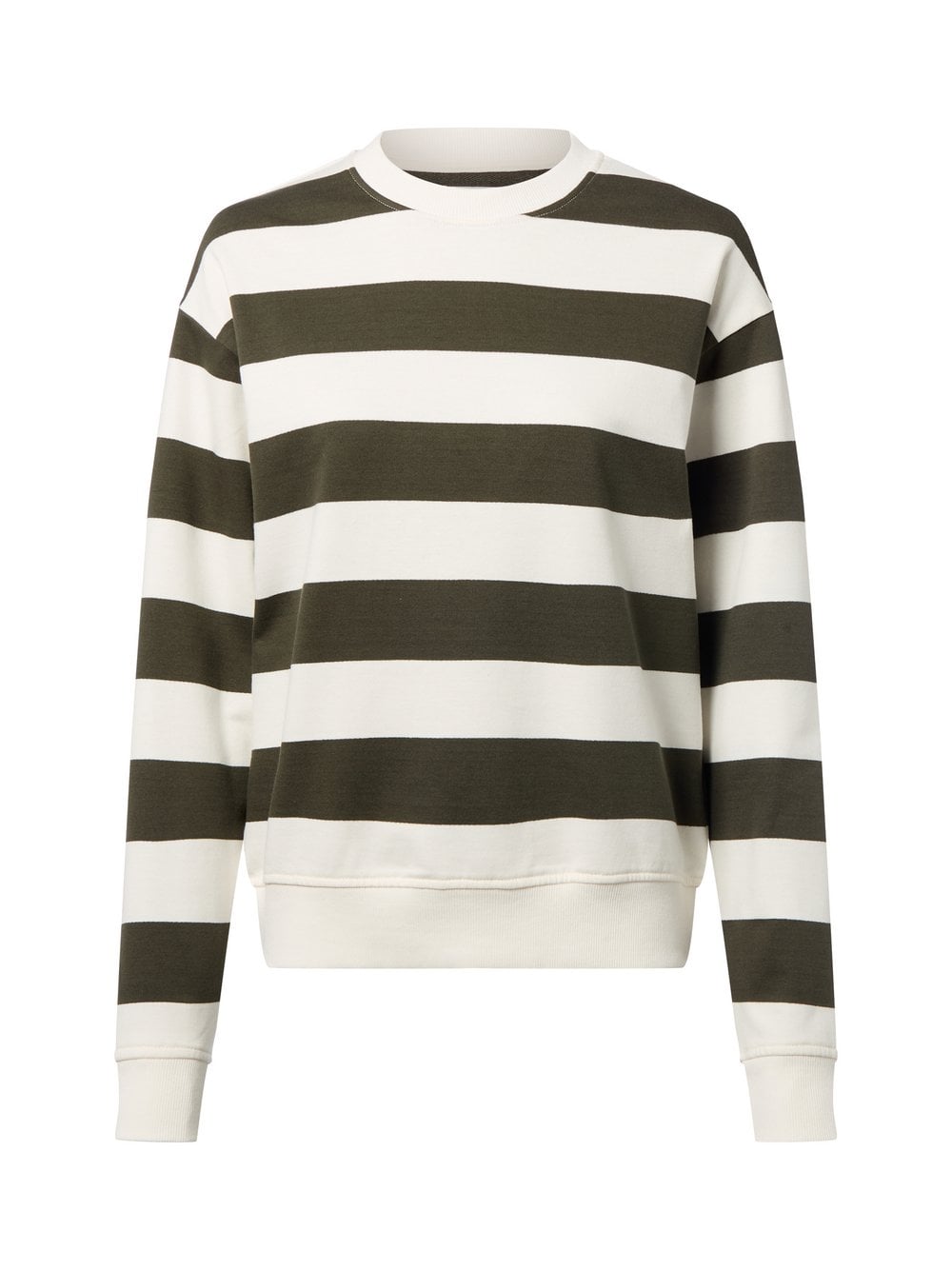 Marie Lund Bluza damska Kobiety Bawełna zielony|biały w paski, XS