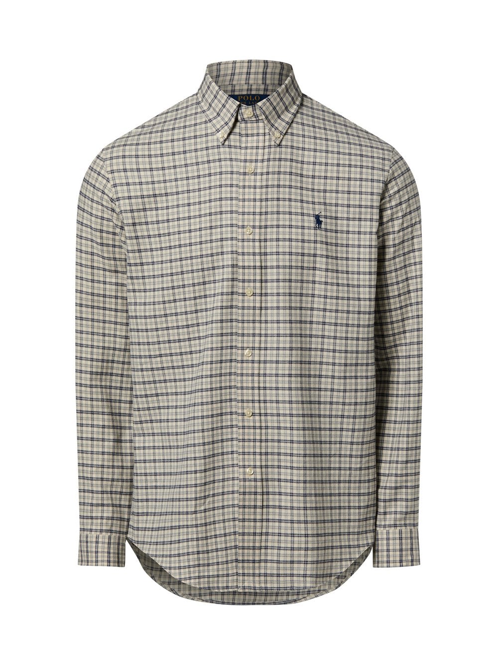 Polo Ralph Lauren Męska koszula flanelowa Mężczyźni Modern Fit Bawełna beżowy|niebieski w kratkę, XXL