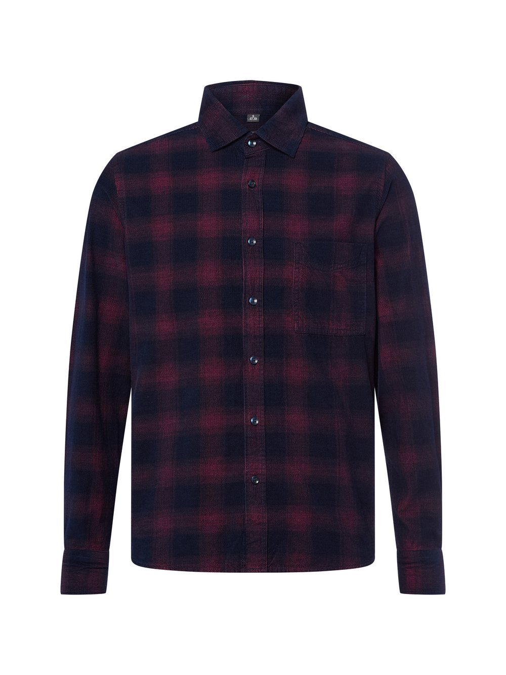 Nils Sundström Sztruksowa koszula Mężczyźni Modern Fit Bawełna wyrazisty róż|niebieski w kratkę, M