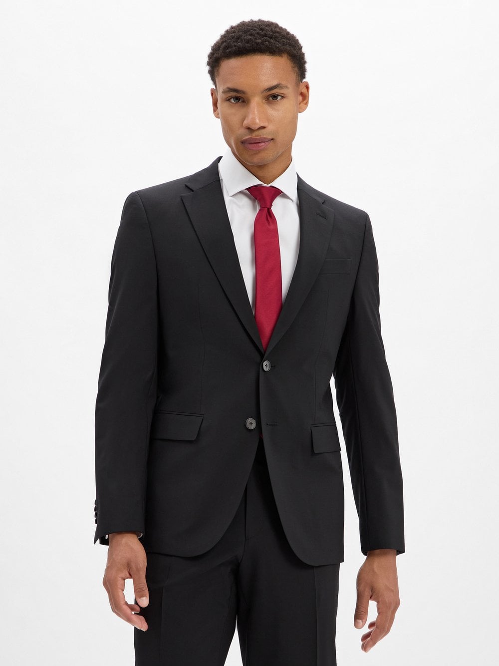 BOSS Męska marynarka garniturowa z nowej wełny - H-Harvey-MM-C-NF Mężczyźni Slim Fit czarny jednolity, 26