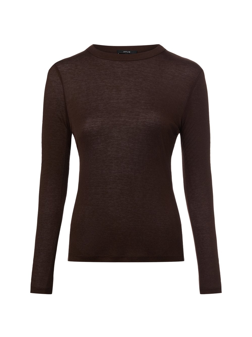 Opus Damska koszula z długim rękawem z wełną - Sefemina Kobiety Sztuczne włókno brązowy jednolity, 36