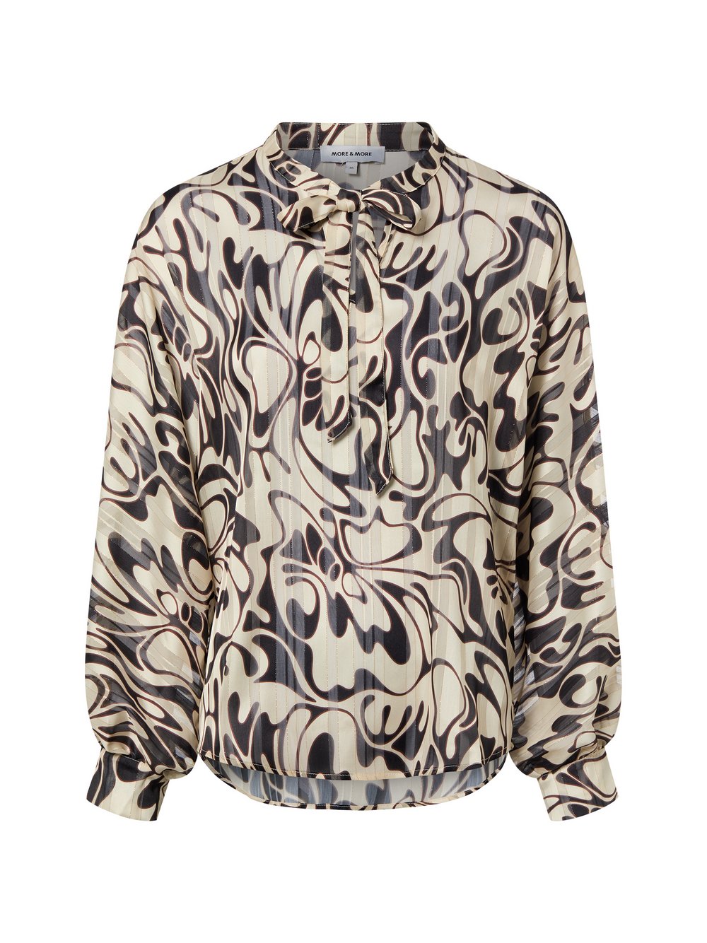 More & More Rozkloszowana bluzka damska Kobiety beżowy|czarny wzorzysty, 40