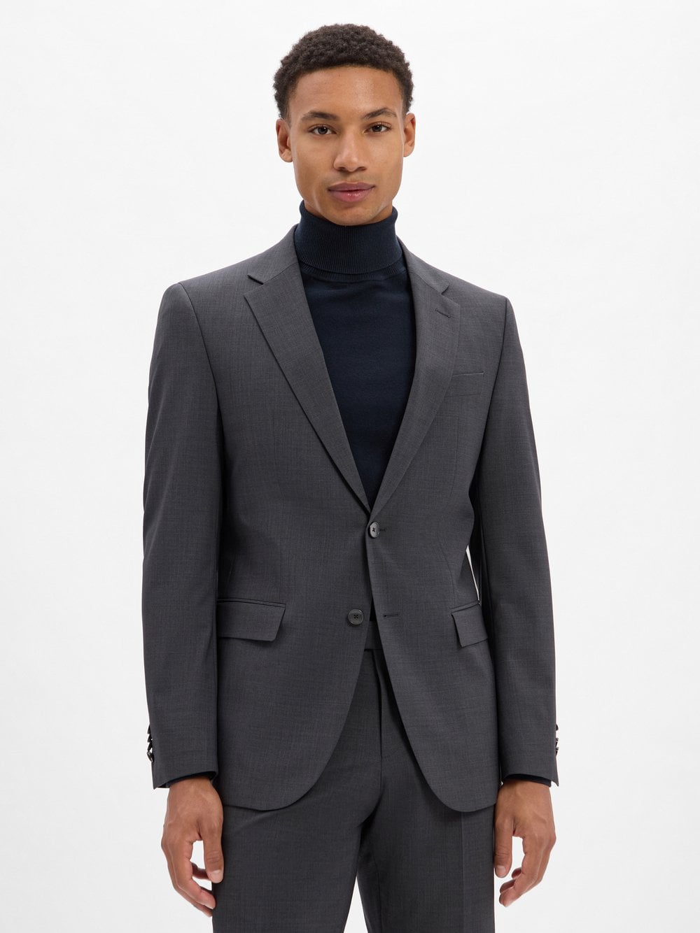 BOSS Męska kurtka modułowa z wełny dziewiczej - Jasper Mężczyźni Regular Fit wełna ze strzyży szary marmurkowy, 50