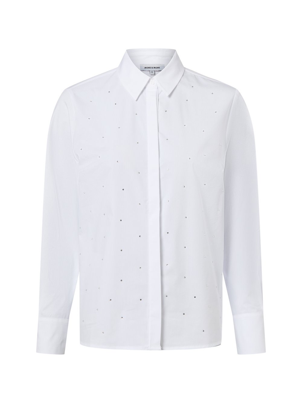 More & More Damska bluzka koszulowa Kobiety Bawełna biały jednolity, 42