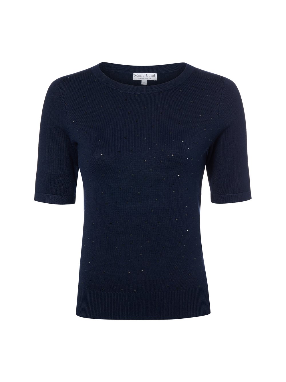 Marie Lund Damski sweter z krótkim rękawem Kobiety wiskoza niebieski jednolity, XL