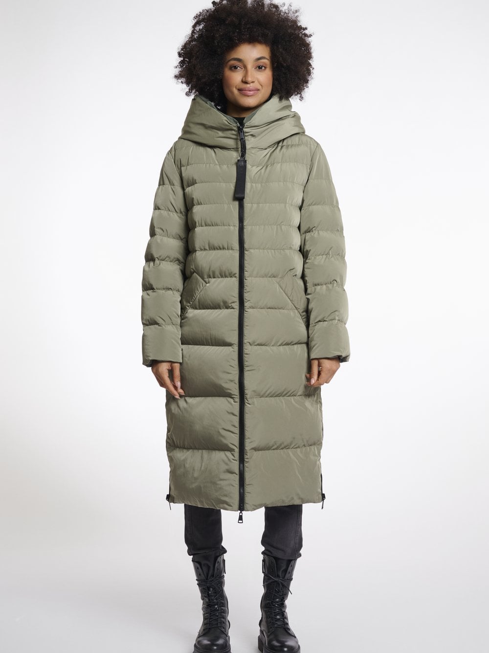 Rino & Pelle Pikowany płaszcz damski - Keila Kobiety czarny|brązowy jednolity, 36