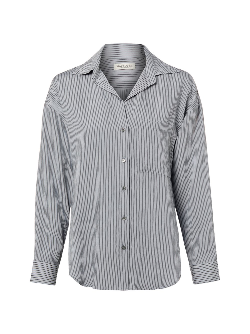 Marc O'Polo Damska bluzka koszulowa Kobiety szary|wielokolorowy w paski, 34