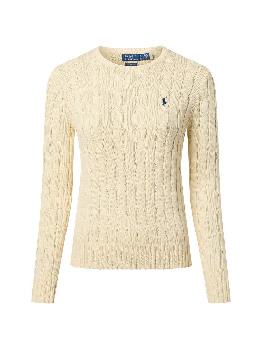 Polo Ralph Lauren Sweter damski z dzianiny Kobiety Bawełna żółty jednolity, XS