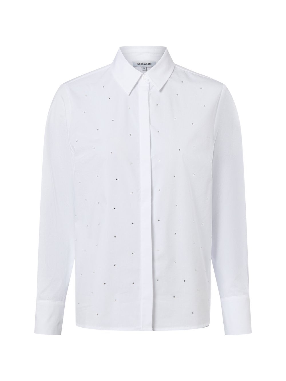 More & More Damska bluzka koszulowa Kobiety Bawełna biały jednolity, 46