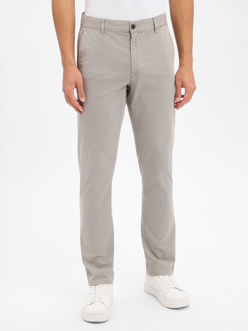 BOSS Orange Spodnie - Chino Slim Mężczyźni Bawełna brązowy|szary wzorzysty, 31-32