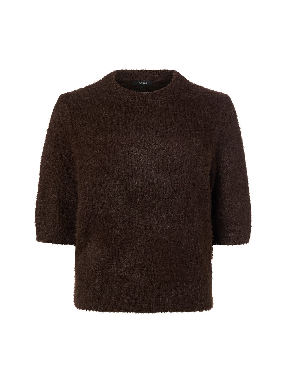 Opus Damski sweter z dzianiny z wełną i moherem - Puvet Kobiety brązowy jednolity, 36