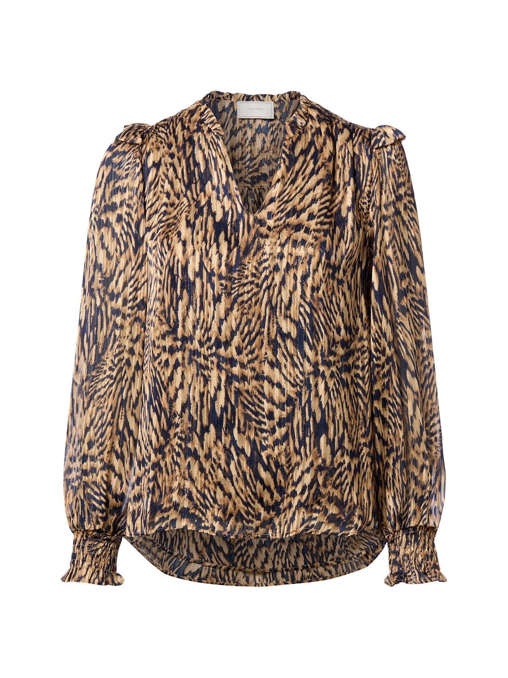 Neo Noir Bluzka damska - Davina Pattern Kobiety czarny|beżowy|złoty wzorzysty, 38