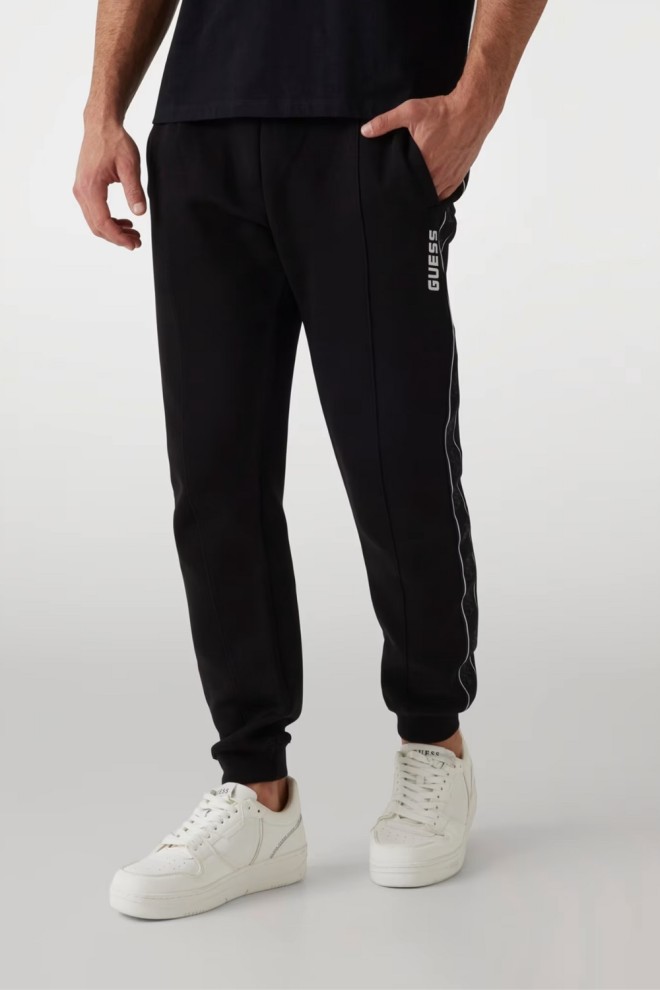 GUESS Czarne męskie spodnie dresowe z lampasami Mickey, Rozmiar XXL