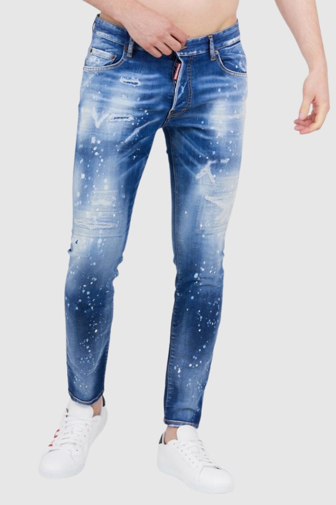 DSQUARED2 Niebieskie jeansy męskie super twinky jean, Rozmiar 54