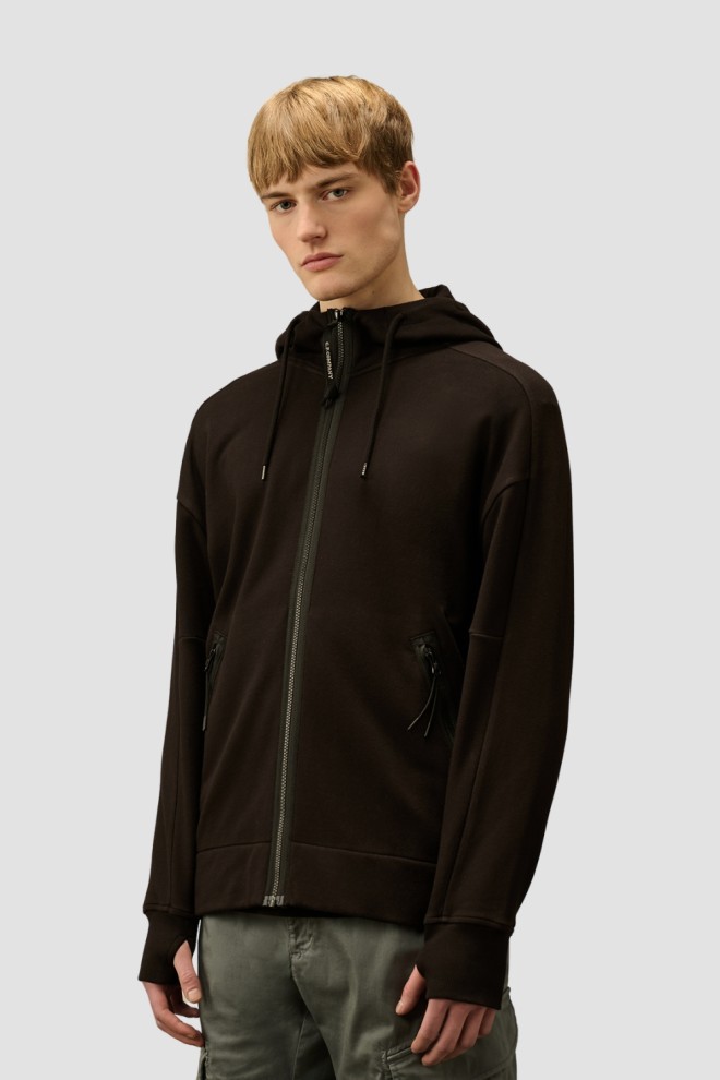 C.P. COMPANY Czarna męska bluza Hooded Open, Rozmiar M
