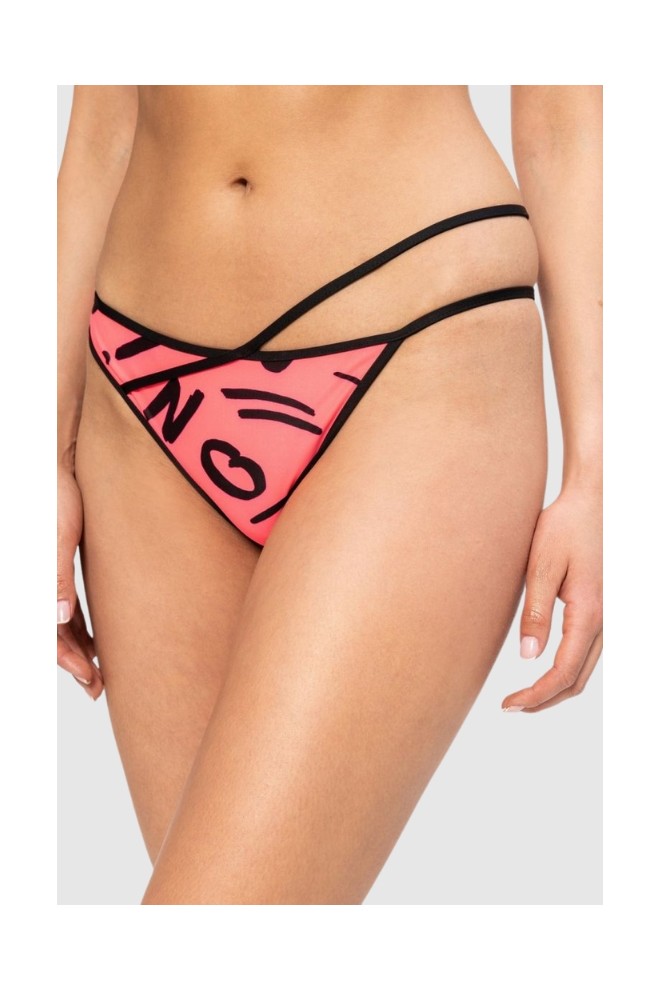 MOSCHINO Różowy dół od bikini w litery, Rozmiar M