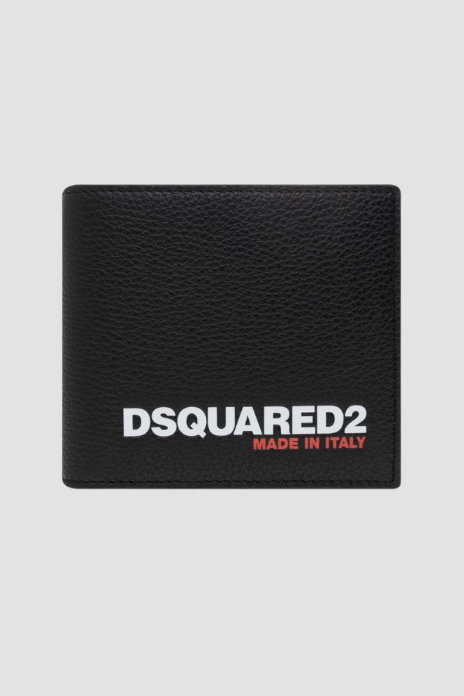 DSQUARED2 Czarny męski portfel skórzany