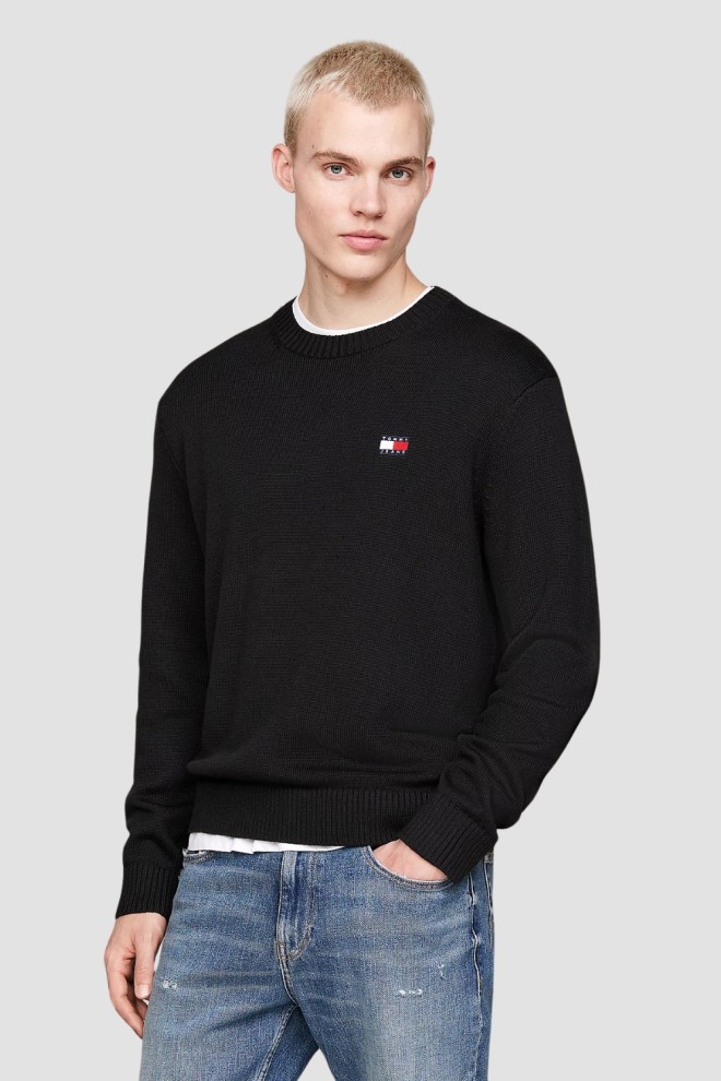 TOMMY JEANS Czarny męski sweter, Rozmiar XXL