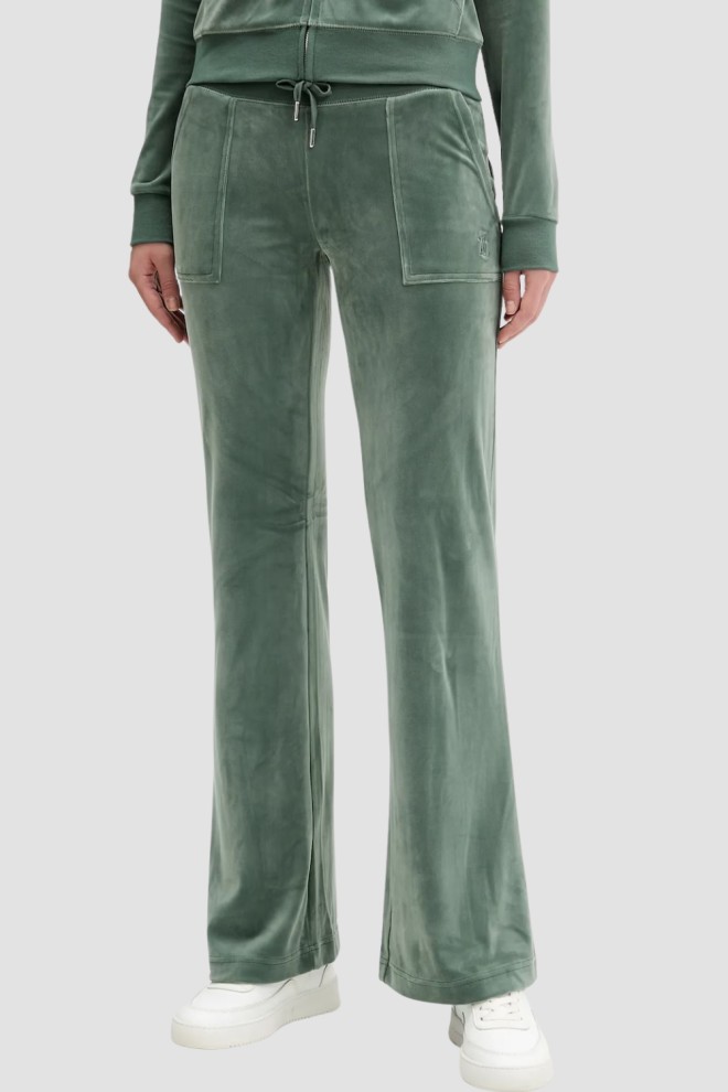 JUICY COUTURE Zielone damskie spodnie dresowe Layla Low Rise Pocket, Rozmiar S