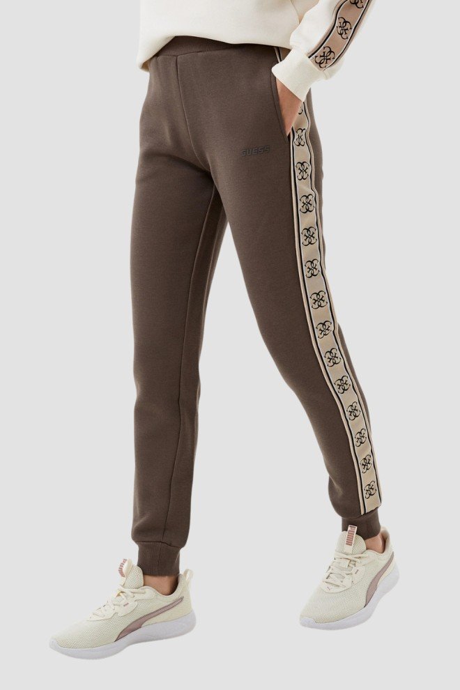 GUESS Brązowe damskie spodnie dresowe Britney Jogger
