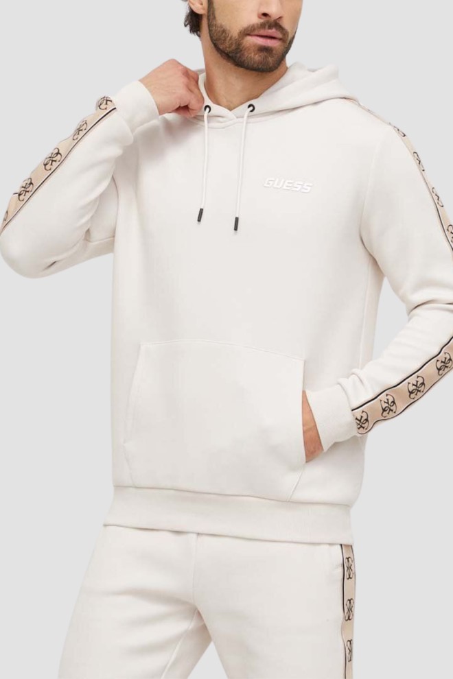 GUESS Beżowa męska bluza z lampasami Mickey, Rozmiar M
