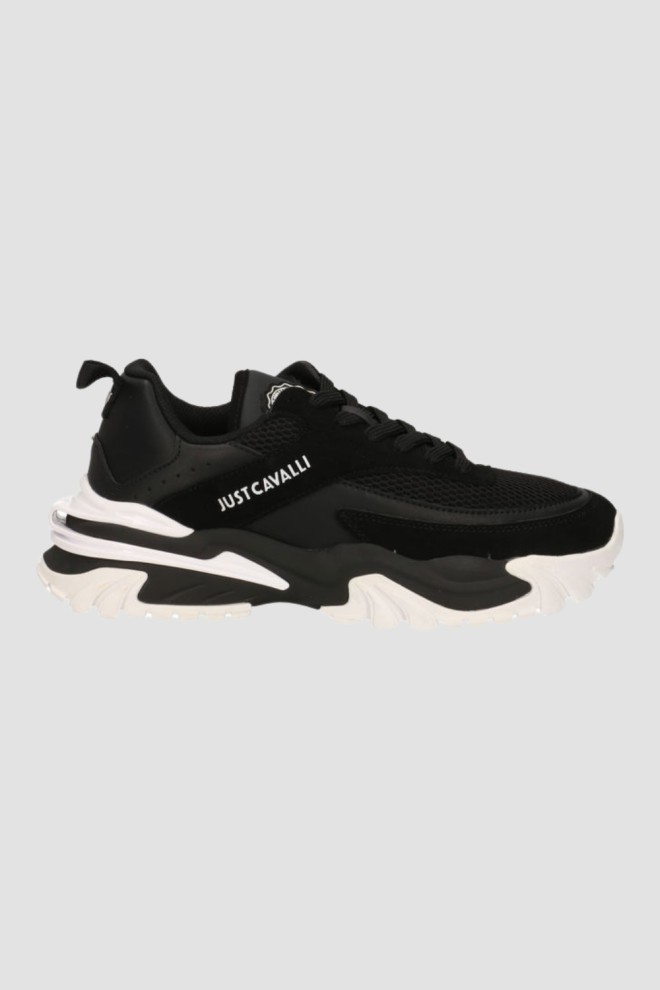 JUST CAVALLI Czarne sneakersy FONDO GRUT DIS. 4, Rozmiar 41