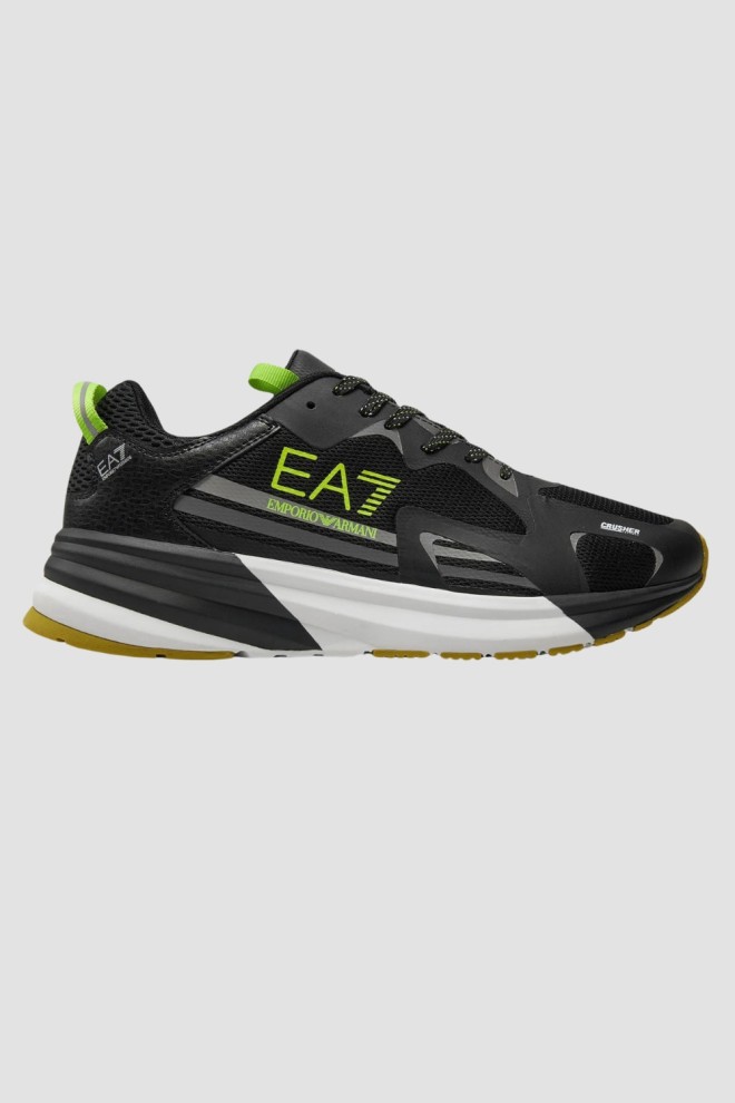 EA7 Czarne sneakersy z zielonym logo, Rozmiar 44