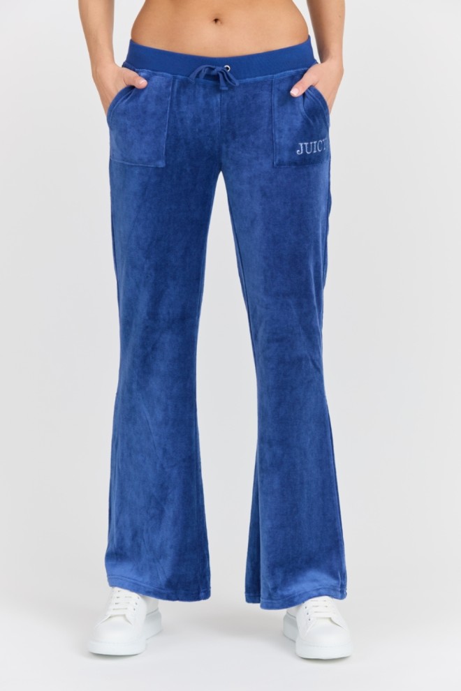 JUICY COUTURE Damskie niebieskie spodnie Heritage Crown Caisa Low Rise Pant, Rozmiar M