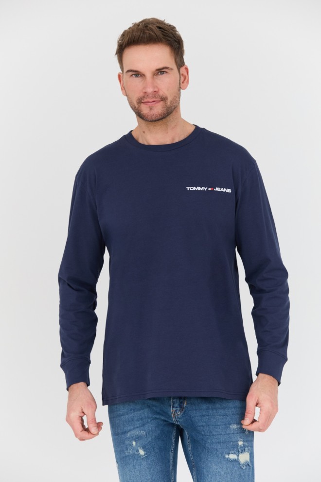 TOMMY JEANS Granatowy męski longsleeve, Rozmiar XL